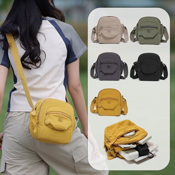 Unisex Portable Multi Pocket Crossbody Messenger Bag, Soft Oxford Durable Shoulder Handbag for Travel Outdoor Walking Daily Use