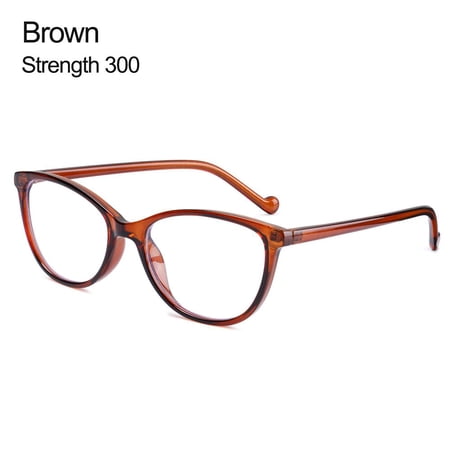 Unisex Portable Vision Care Ultralight Far Sight Eyewear Reading Glasses Presbyopic Eyeglasses Anti Blue-ray BROWN STRENGTH 300