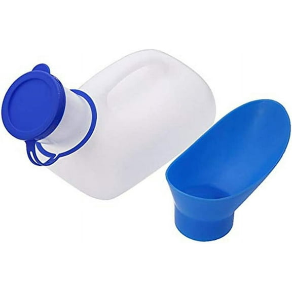 Unisex Potty Urinal for Car, Toliet Urinal for Men and Women, Bedpans Pee Bottle with Lid and Funnel, Plastic Can for Car, Old Man, Child and Diabetes for Camping Outdoor Travel