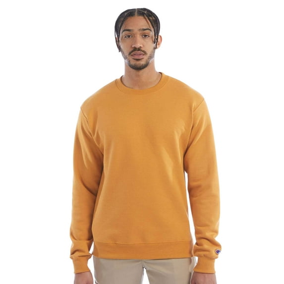 Unisex Powerblend Crewneck Long Sleeve Sweatshirt, 50/25/25 Cotton/Polyester/Recycled Polyester Fleece Winter Sweater (Gold-Glint , M)