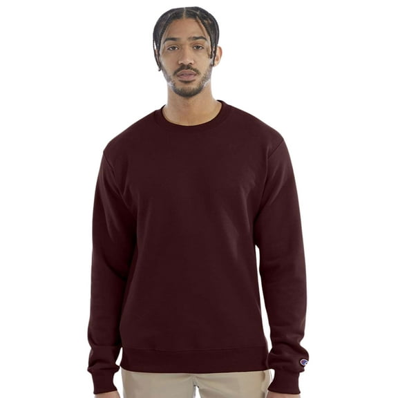 Unisex Powerblend Crewneck Long Sleeve Sweatshirt, 50/25/25 Cotton/Polyester/Recycled Polyester Fleece Winter Sweater (Maroon , L)