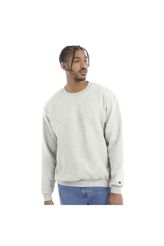 Unisex Powerblend Crewneck Long Sleeve Sweatshirt, 50/25/25 Cotton/Polyester/Recycled Polyester Fleece Winter Sweater (Silver-Grey , XL)