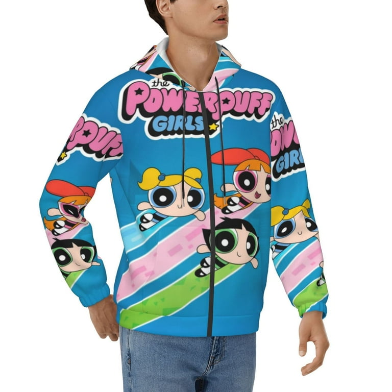 Unisex Powerpuff Girls Zip Up Hoodie With Pocket Graphic Pullover