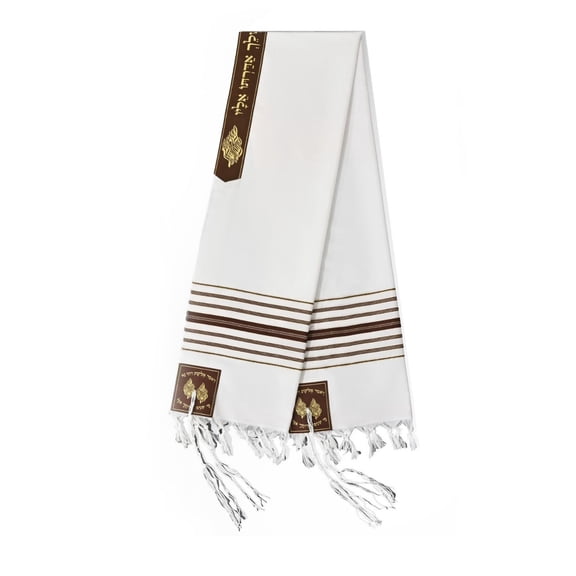 Unisex Prayers Shawl Neckwrap Embroidered With Sacred Hebrew Letter 71inch Length For Ritual And Celebration