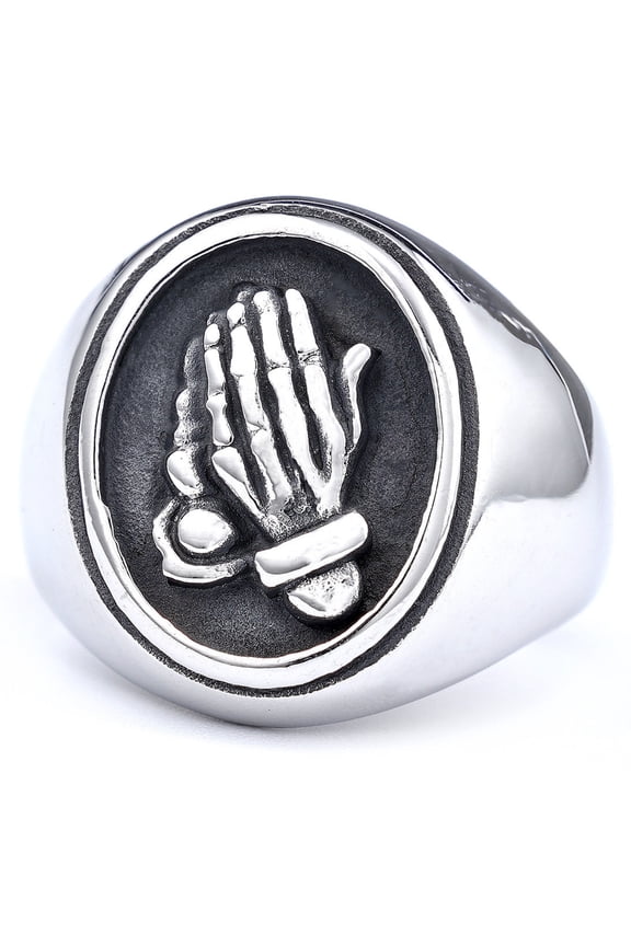 Unisex Praying Hands Ring Stainless Steel Faith Symbol Durable Everyday Wear Jewelry Gifts For Men Women Today