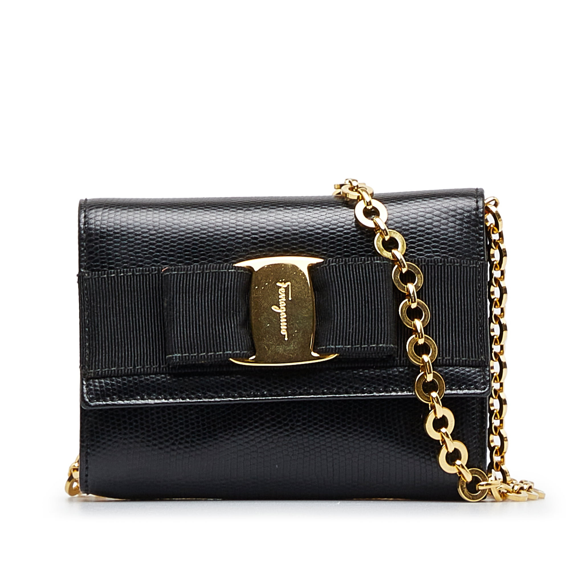 Unisex PreOwned Authenticated Ferragamo Vara Bow Embossed Crossbody