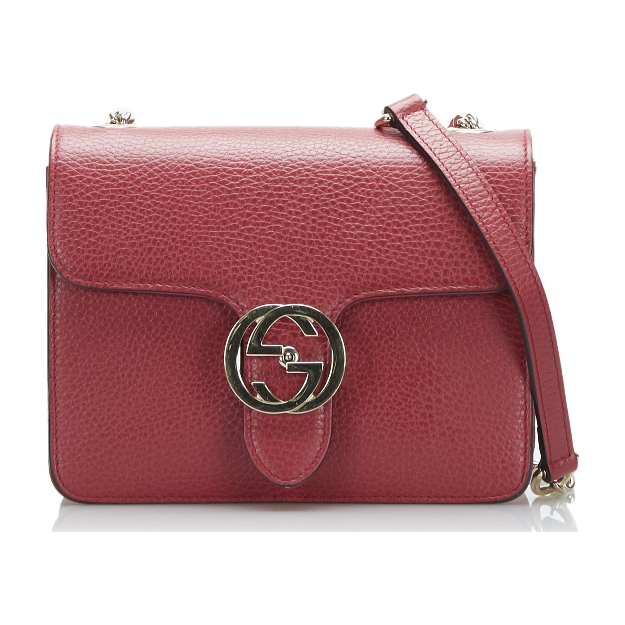 Gucci Dollar Small Interlocking G Shoulder Bag Red 