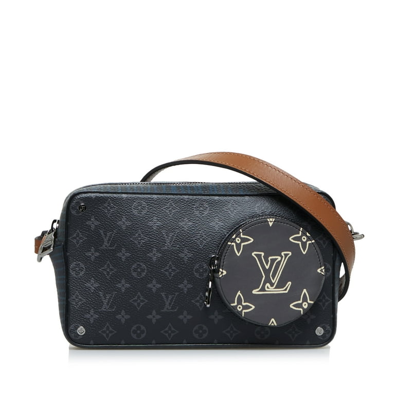 used Pre-owned Authenticated Louis Vuitton Monogram Eclipse Volga Canvas Black Crossbody Bag Unisex (Good), Adult Unisex, Size: Small