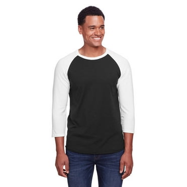 Unisex Premium Blend Ring-Spun 3/4 Sleeve Raglan T-Shirt BLACK INK/ WHITE S