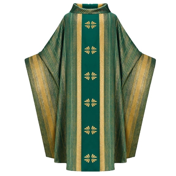 Unisex Priests Celebrant Chasuble Catholic Church Father Mass Vestments Robe Cosplay Costume