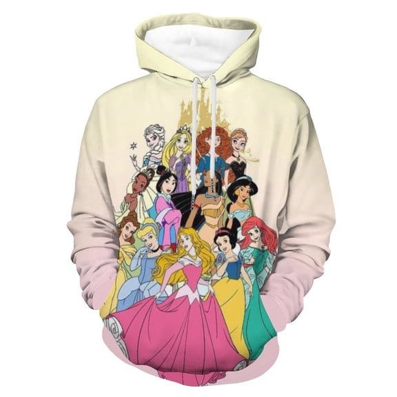 Unisex Princes Pullover Hoodies 3D Print Novelty Sweatshirts Hoodie With Pocket For Men Women
