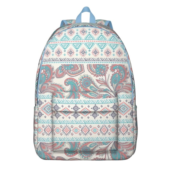 Unisex Print Bohemian Backpack, Boho Zipper Bag with Front Pocket, Lightweight Rucksack for School University Work Commute, Great Gift Idea