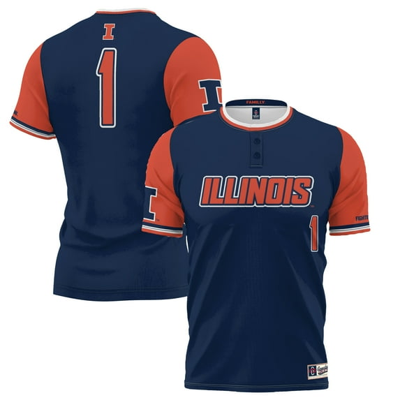 Unisex ProSphere #1 Navy Illinois Fighting Illini Softball Jersey
