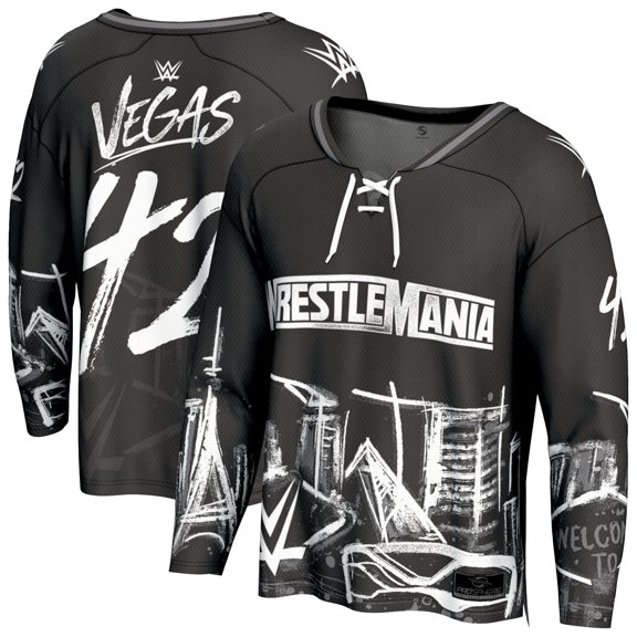 Unisex ProSphere Black WrestleMania 42 Skyline Fashion Hockey Jersey