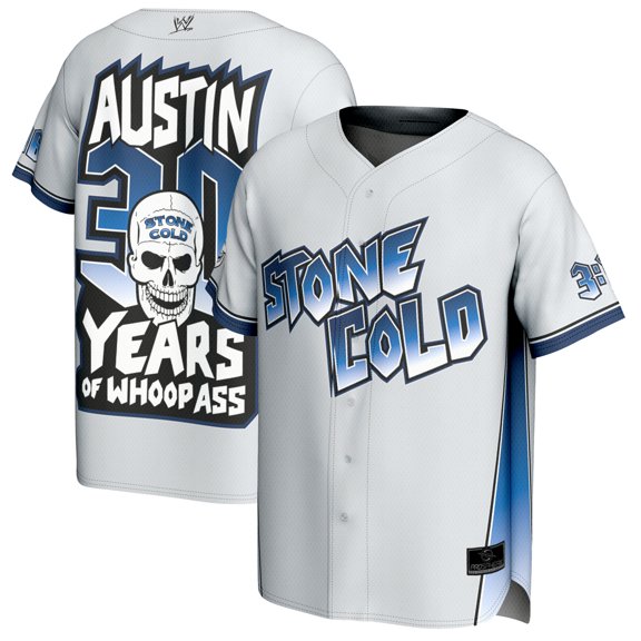 Unisex ProSphere Gray "Stone Cold" Steve Austin 30th Anniversary Baseball Fashion Jersey