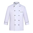 thumbnail image 1 of Unisex Professional Chef Uniform, Long Sleeve with Buttons Water Resistant Kitchen Jacket for Restaurant Bakery Hotel Culinary Teams,White 2XL, 1 of 5