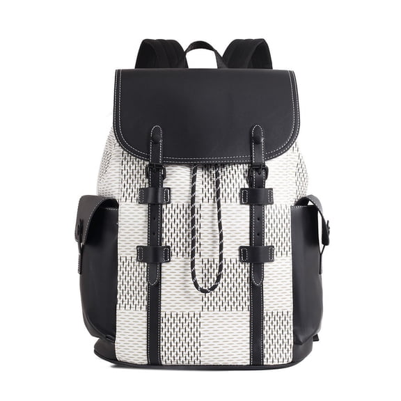 Unisex Pu Leather Laptop Backack for Work Classic Water-Resistant Purse Airplane Travel Backpacks Men Women Business Computer Bag Casual Daypack