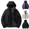 thumbnail image 1 of Unisex Puffer Coats Fleece Lined Hooded Winter Jacket Water Resistant Windproof Zip Up Lightweight Insulated Casual Outdoor Snow Parka Outerwear Coat Colors Available, 1 of 5