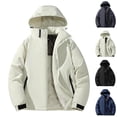 thumbnail image 1 of Unisex Puffer Coats Winter Fleece Lined Hooded Jacket Water Resistant Windproof Zip Up Lightweight Warm Insulated Outdoor Casual Snow Parka Outerwear Coat Colors Available, 1 of 3