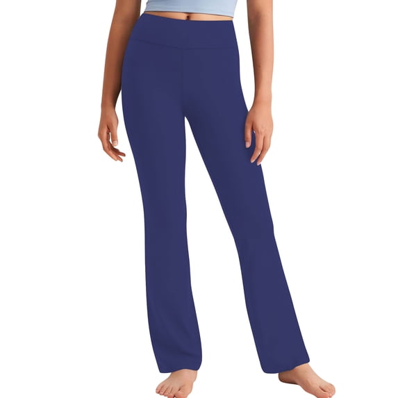 Unisex Pull on Sweatpants New Toddler Boys Girls Fashion Cute Sweet Elasticity Straight Sweatpants Kids High Waist Yoga Pants Style B-1 Navy 6 Years