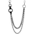 thumbnail image 1 of Unisex Punk Chains for Pants, Heavy Duty Belt Chains Hip Hop Trousers Jeans Chain with Lobster Clasps for Wallet Keys, 1 of 8