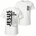 thumbnail image 1 of Unisex Pure Cotton Crew Neck Graphic T-Shirt, Jesus Cross Print Relaxed Fit Breathable Casual Tee For Spring Summer Outdoor Wear, 1 of 4