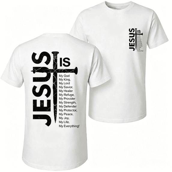 Unisex Pure Cotton Crew Neck Graphic T-Shirt, Jesus Cross Print Relaxed Fit Breathable Casual Tee For Spring Summer Outdoor Wear