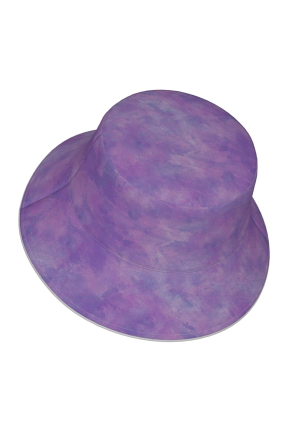 Unisex Purple Paint Bucket Hat Fisherman Cap Reversible Travel Sunhat With Reflective Stripe