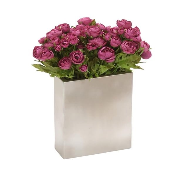 Unisex Purple Ranunculas in Silver Container