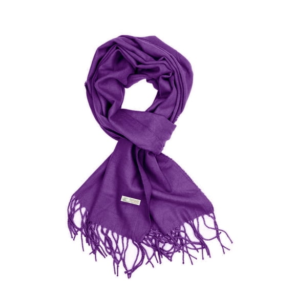 TZ Promise Men Women's Dark Purple Scarves Solid Plain Classic Soft Long for Winter Warm