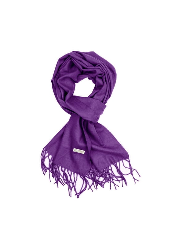 Men Women's Dark Purple Scarves Solid Plain Classic Soft Long for Winter Warm