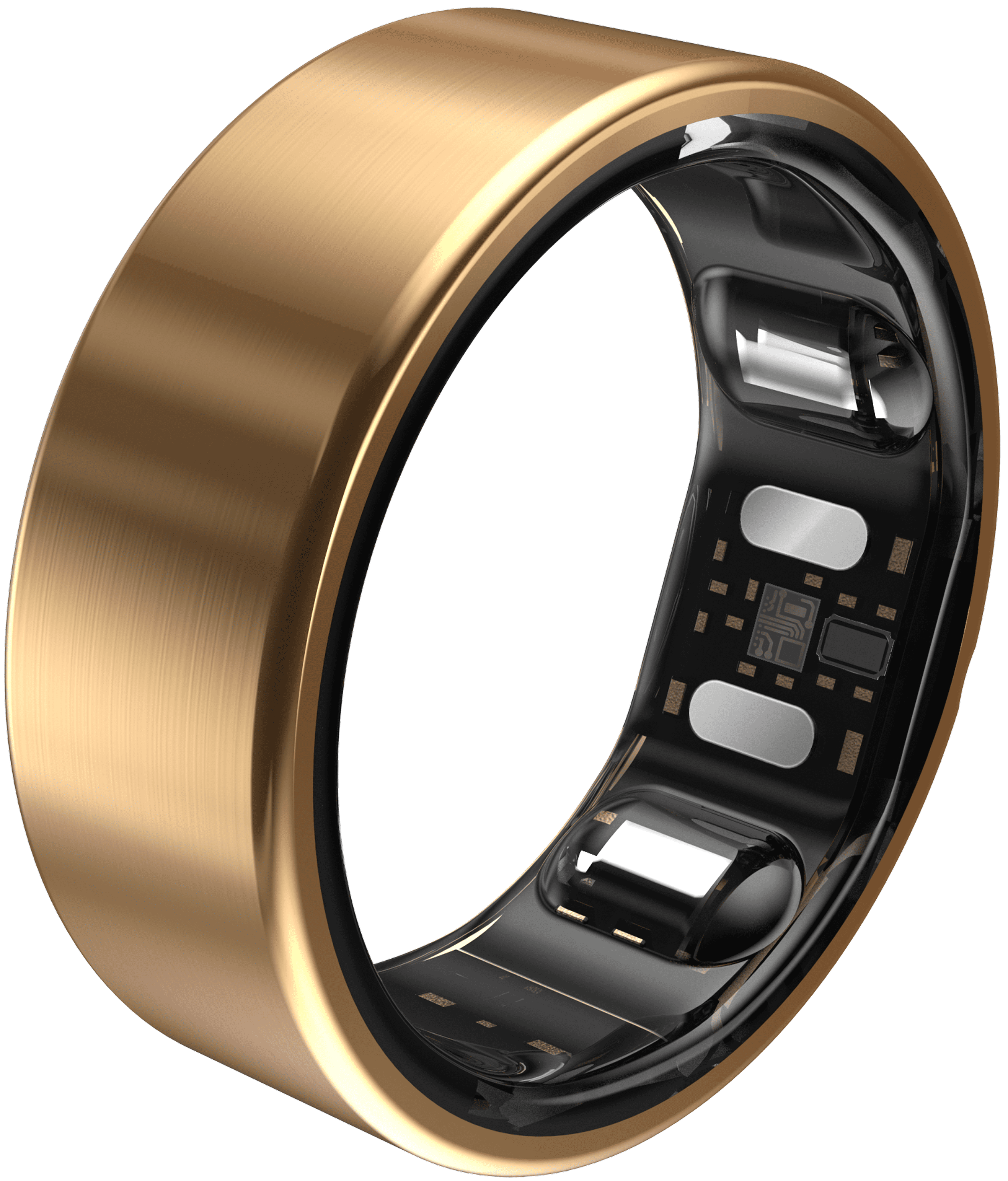 QALO QRNT Slim Smart Ring, Size 08, Sleep/Heart Rate/Movement Tracker, Matte Gold, Unisex