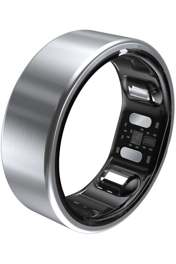 QRNT Slim Smart Ring, Size 10, Sleep/Heart Rate/Movement Tracker, Matte Silver, Unisex