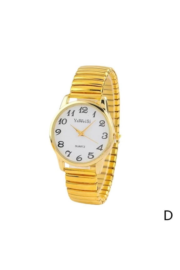 Unisex Quartz Wrist Watch with Expandable Stretch Band, Alloy Case and Strap, 35mm Dial Diameter for Time Display