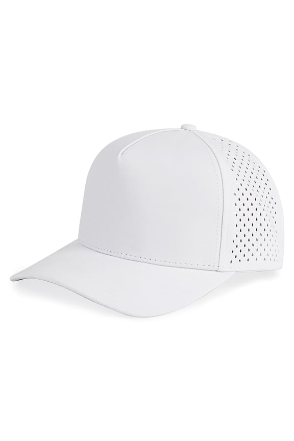 Unisex Quick Dry Baseball Cap Laser Cut Mesh Ball Curved Brim Snapback Hat White One Size