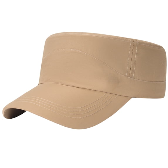 Unisex Quick-Dry Flat Top Baseball Cap, Lightweight Moisture-Wicking Sun Hat for Outdoor Sports, Running, and Casual Wear, Breathable and Adjustable for All-Day Comfort Khaki
