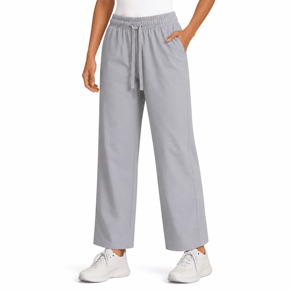 Unisex Quick-Dry Straight Leg Pants, Elastic Drawstring Waist, Relaxed Fit