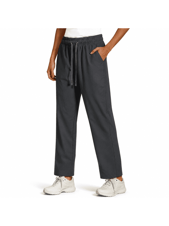 Unisex Quick-Dry Straight Leg Pants, Elastic Drawstring Waist, Relaxed Fit