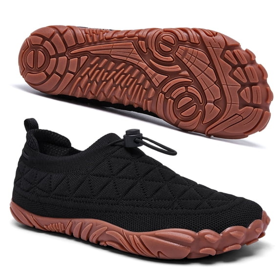 COM STAR Men’s & Women’s Barefoot Shoes Knit Sneakers Lightweight Slip On Walking Shoes Breathable Athletic Casual Shoes Elastic Drawstring for Travel Gym Daily Wear