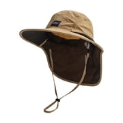 Unisex Quick-Drying Sun Protective Hat with Wide Brim, Polyester UV Protection for Fishing Hiking Beach, Uniform Size