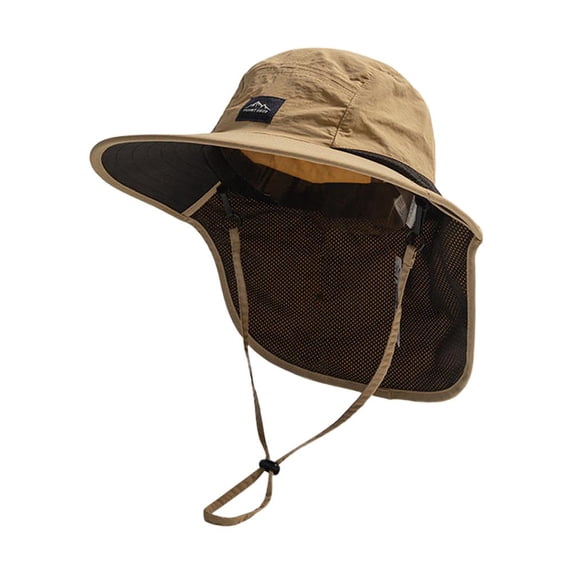 Unisex Quick-Drying Sun Protective Hat with Wide Brim, Polyester UV Protection for Fishing Hiking Beach, Uniform Size