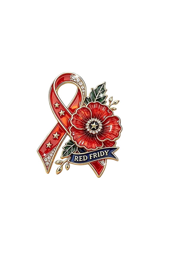 Unisex RED Friday Exquisite Brooch - Patriotic Ribbon & Remembrance Lapel Pin, Remember Everyone Deployed Keepsake Badge Support Gift for Veteran Families Military Spouses Suits