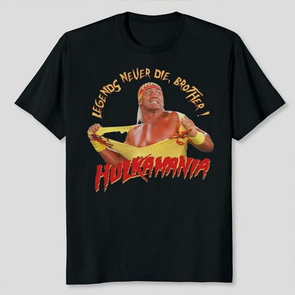 Unisex RIP Hulk Hogan 1953-2025- Hulkamania - Legends Never Die T-Shirt, Sizes S-5XL, Tbun