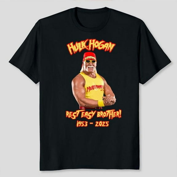 Unisex RIP Hulk Hogan 1953-2025, Hulkamania Lives Forever T-Shirt, Sizes S-5XL, Tbun