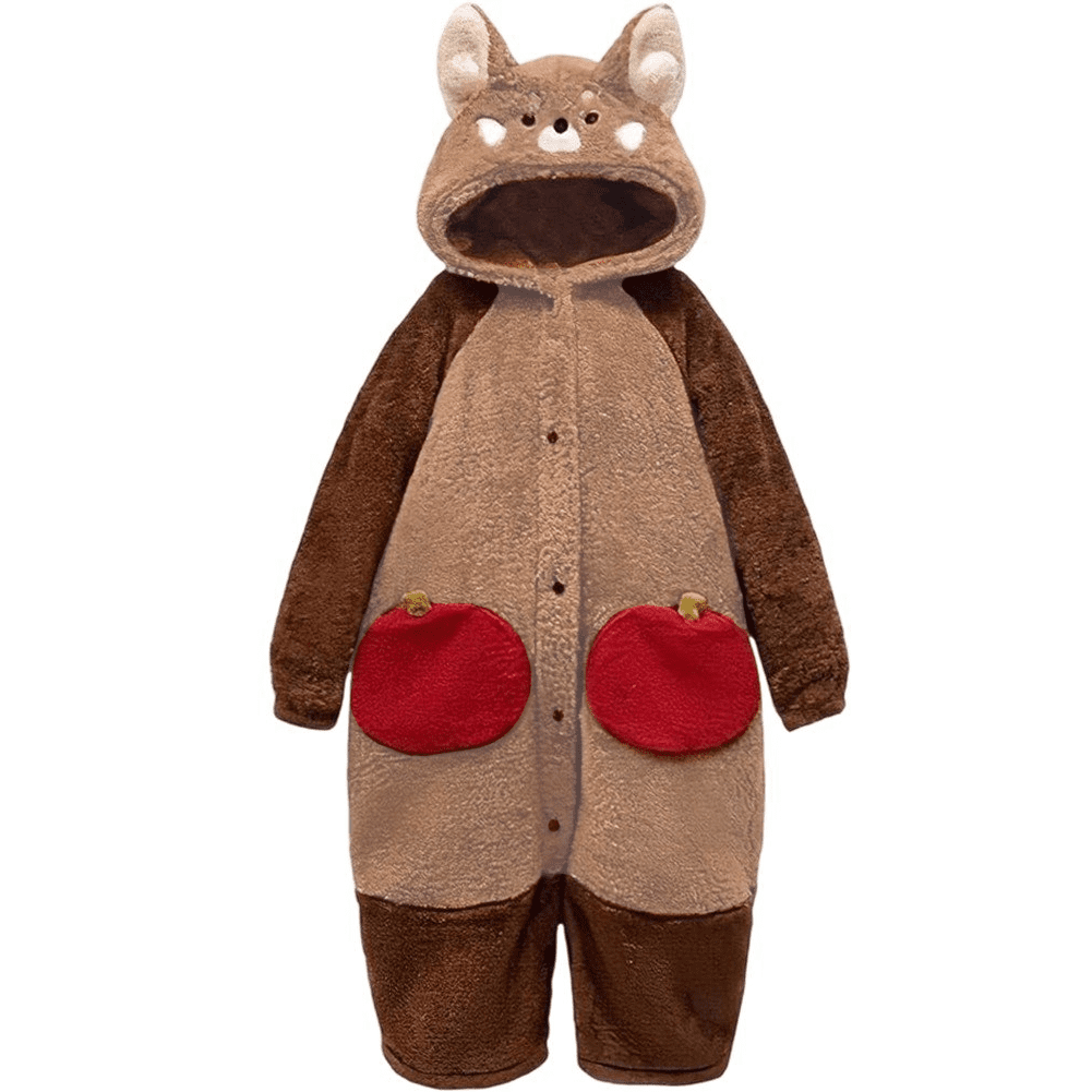 Unisex Raccoon Animal Onesie, Warm Fleece Winter Pajamas for Home Lounge