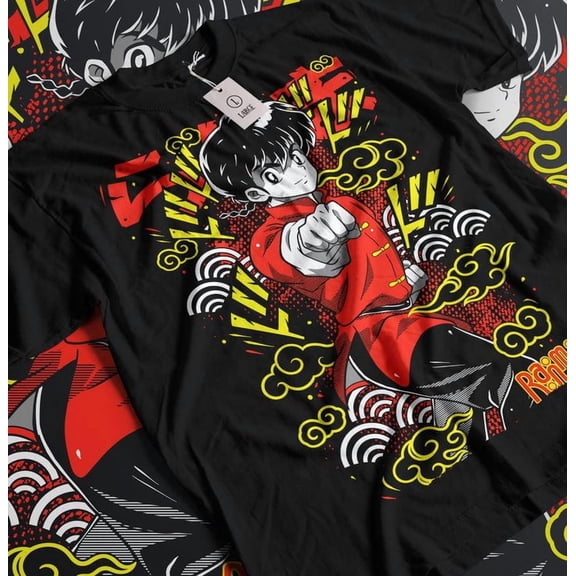 Unisex Ranma Saotome Anime T-shirt, Genma Panda Manga Shirt
