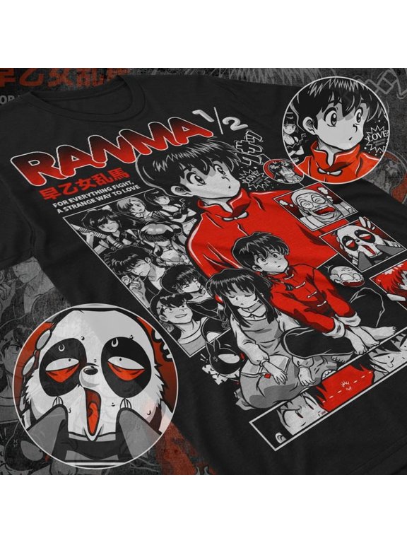 Unisex Ranma Saotome Anime T-shirt, Genma Panda Manga Shirt