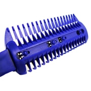 Universal Tool Long 8 Plastic Fine Tooth Hair Comb, Thinning, Feathering, Trimming, with 6 Bonus Replacement Razors, Multicolor