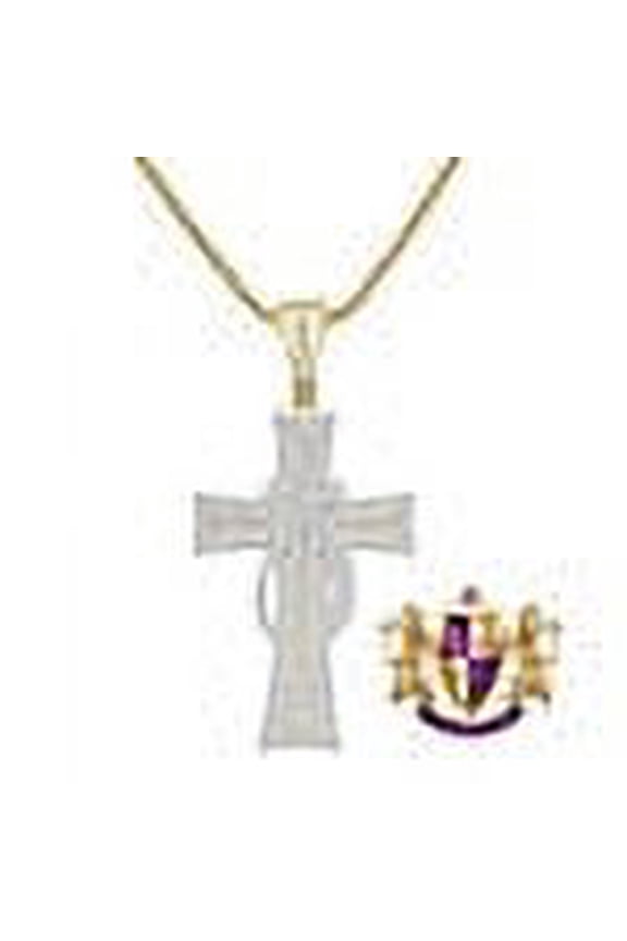 Unisex Real Italian Sterling Silver Simulate Diamond 10K Gold Over Jesus Christ Cross Piece Charm Religious Pendent 2''