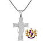 Unisex Real Italian Sterling Silver Simulate Diamond 10K White Gold Over Jesus Christ Cross Piece Charm Religious Pendent 2''